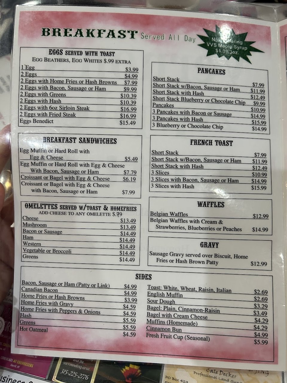Close-up of dishes listed for American comfort food.